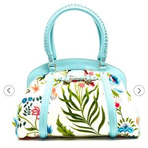 Dior Multicolor Floral Fabric and Leather My Dior Frame Satchel
